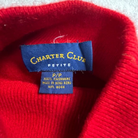 Charter Club Petite Womens Red Mock Neck Cashmere Sweater Size P/P Pullover Cozy - Picture 3 of 8